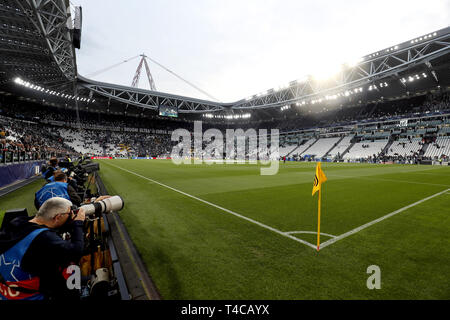 Turin, Italie. Apr 16, 2019. Turin, Football,16-04-2019, Allianz Stadium . Deuxième quart de finale de la Ligue des Champions Juventus jambe - Ajax. Aperçu du stade avant le match Juventus - Ajax . Credit : Pro Shots/Alamy Live News Banque D'Images