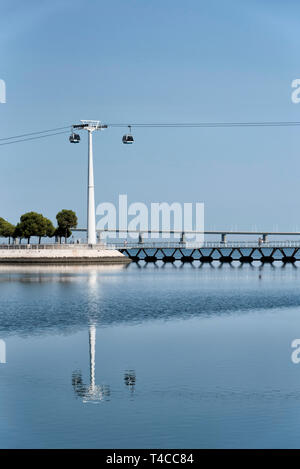 Téléphérique, Parque das Nações, Lisbonne Banque D'Images