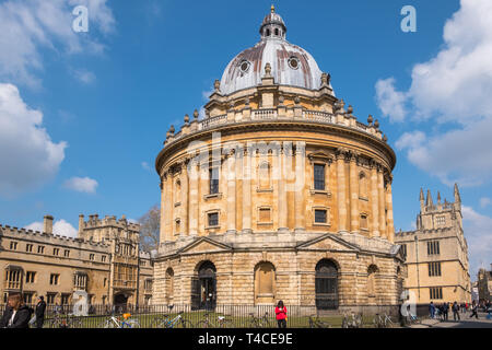 Radcliffe Library, une bibliothèque de style palladium bombé en Radcliffe Square, Université d'Oxford, Oxford, Royaume-Uni Banque D'Images