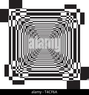 Résumé noir arabesque pyramide infinie escaliers perspective sur fond transparent design graphique Illustration de Vecteur