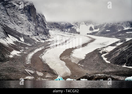 Paysage glaciaire, Scoresbysund, Groenland Banque D'Images