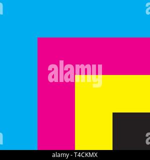 Cyan Magenta Jaune Noir palette couleur fond illustrator designer corner Illustration de Vecteur