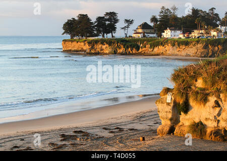 Le coucher du soleil, Plage Cowell, Santa Cruz, California, United States Banque D'Images