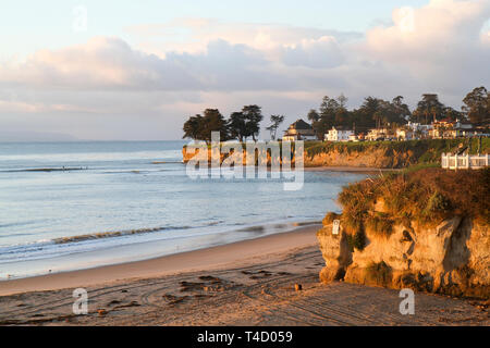 Le coucher du soleil, Plage Cowell, Santa Cruz, California, United States Banque D'Images