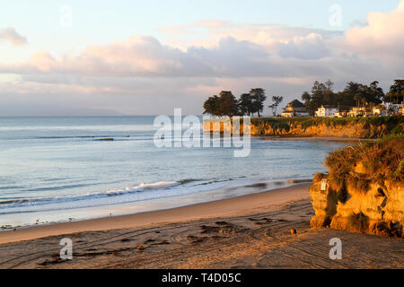 Le coucher du soleil, Plage Cowell, Santa Cruz, California, United States Banque D'Images