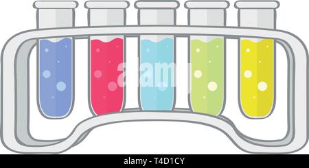 Test tube rack droit Illustration de Vecteur