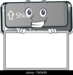 Souriant avec bouton de sélection avec le caractère isolé de Illustration de Vecteur