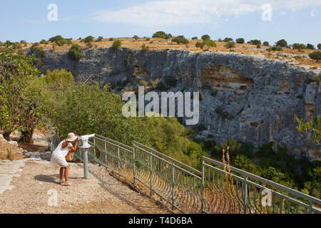 Le site archéologique de grotte de Raguse, Sicile, Italie Banque D'Images