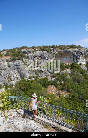 Le site archéologique de grotte de Raguse, Sicile, Italie Banque D'Images