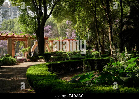 Lindbergh Théâtre en plein air ; dans le Parque Mexico City Park, dans le quartier Rom/Hipodromo de Mexico, Mexique. Banque D'Images