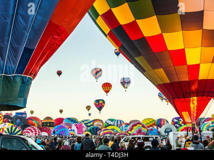 Hot Air Balloon Fiesta, Octobre, 2010. Albuquerque, Nouveau Mexique, USA. Banque D'Images