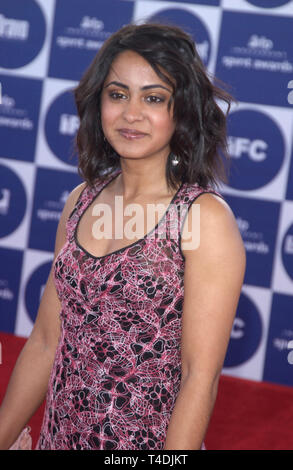 LOS ANGELES, CA. 28 février 2004 : PARMINDER NAGRA à l'IFP Independent Spirit Awards 2004 sur la plage de Santa Monica, CA. Banque D'Images