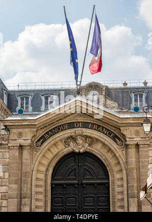 Entrée de la Banque de France à Paris Banque D'Images