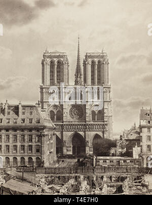 Notre Dame de Paris, vers 1860 Banque D'Images