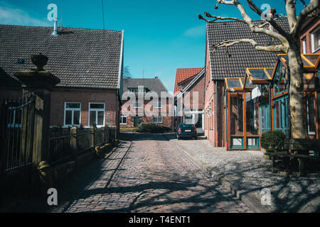 Arhitecture classique européenne et la conception des rues. Petite ville de l'ouest de l'Allemagne Banque D'Images