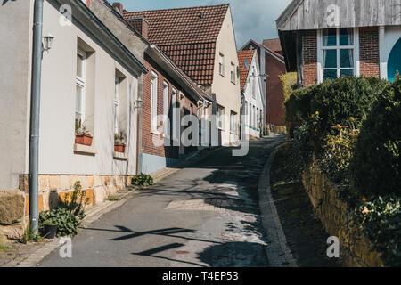 Arhitecture classique européenne et la conception des rues. Petite ville de l'ouest de l'Allemagne Banque D'Images