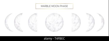 Phases de lune belle marble texture Illustration de Vecteur