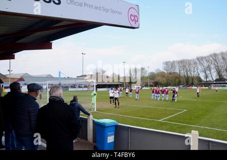 Taunton town v Kings Langley dans les clubs de football de Taunton, Somerset. dans le sud de la Division de la Ligue du Sud Le Premier ministre 13 avril 2019 UK Banque D'Images