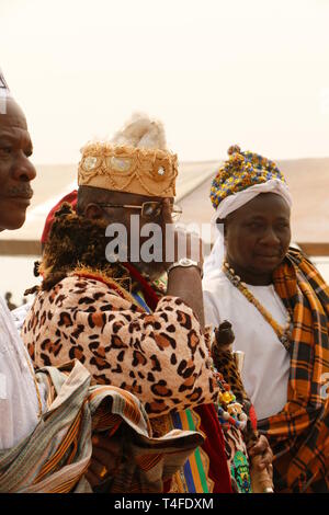Festival vaudou à Ouidah, Bénin. Rois que d'être une partie et d'invités spéciaux lors des festivités. Banque D'Images
