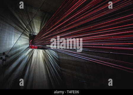 Intérieur de Pilar 7 Expérience Pont centre interactif dans la ville de Lisbonne, Portugal Banque D'Images