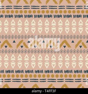 Boho ethnique rose tendre texture pattern transparente géométrique. Les couleurs de fond vecteur neutre tranquille. Illustration de Vecteur