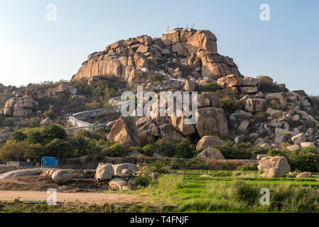 Anjaneya (Anjeyanadri) Hill, Hampi, Inde Banque D'Images