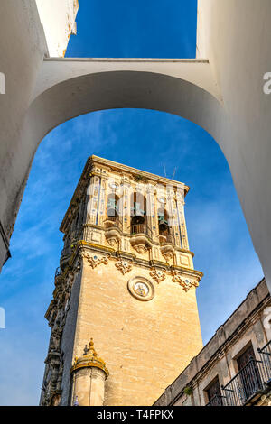 Parroquia de Santa Maria ou paroisse Sainte Marie, Arcos de la Frontera, Andalousie, Espagne Banque D'Images