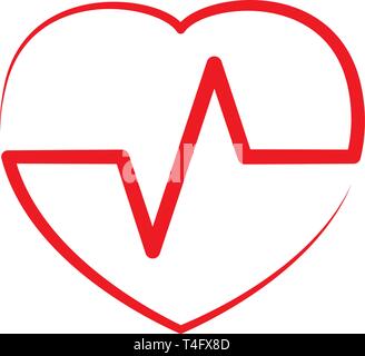 L'icône du rythme cardiaque Illustration de Vecteur