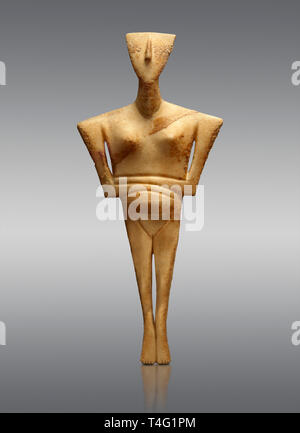 Figurine féminine tombe néolithique en offrant du début de la période cycladique II Chalandriani, de Syros. 2800-2300BC. Archéologique d'Athènes Banque D'Images