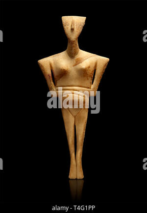 Figurine féminine tombe néolithique en offrant du début de la période cycladique II Chalandriani, de Syros. 2800-2300BC. Archéologique d'Athènes Banque D'Images