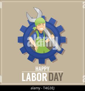 Heureux du travail la journée salutations Illustration de Vecteur