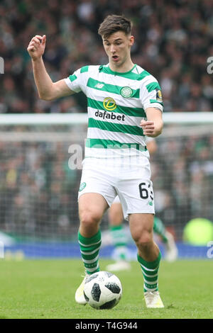 Glasgow, Écosse - 14 avril. Kieran Tierney de Celtic au cours de la William Hill Scottish Cup semi finale entre Celtic et Aberdeen Banque D'Images