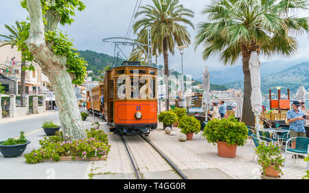 Port de Soller, Majorque, Espagne - 13 octobre 2017 : célèbre tramway Tren de Port de Soller, Palma de Majorque, Espagne Banque D'Images