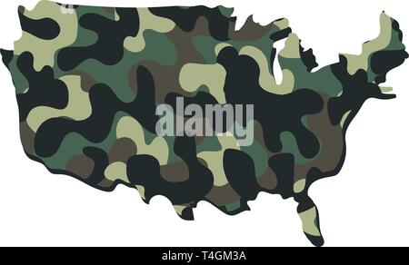 United State la carte et drapeau avec vector illustration graphic design camouflage Illustration de Vecteur