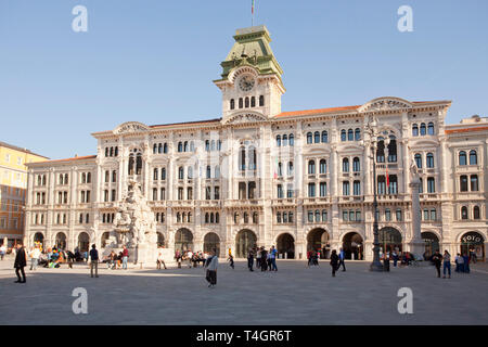 La Piazza Unità d'Italia, l'unité de l'Italie, Trieste carré Banque D'Images