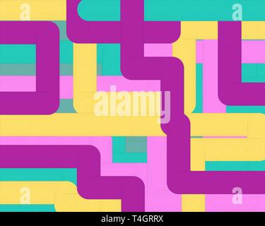 Fond abstrait géométrique lumineuse hipster moderne graphique futuriste. Motif mauve rose bleu jaune avec des lignes. Poster néon rétro disco 80s. Vector illustration.couvrir modèle de mise en page. Concept design matériel Illustration de Vecteur