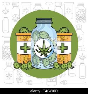 Concept médical au cannabis Illustration de Vecteur