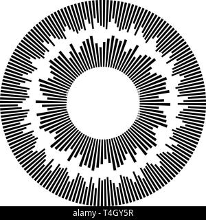 Ensemble de 2 éléments de la membrane, radial, lignes circulaires Illustration de Vecteur