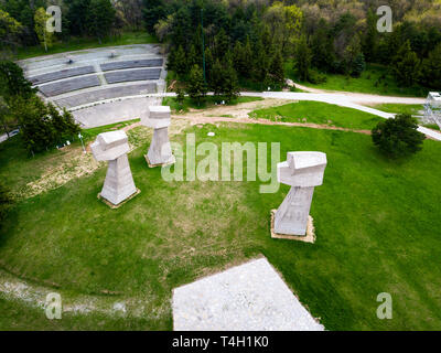 Bubanj park à Nis en Serbie du sud vue aérienne Banque D'Images