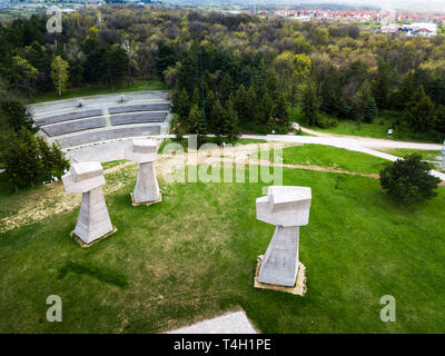 Bubanj park à Nis en Serbie du sud vue aérienne Banque D'Images