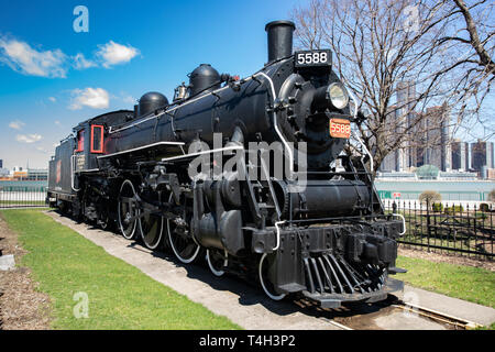 15 avril 2019 Windsor Ontario Canada Esprit de 76 moteur de locomotive à vapeur à Dieppe Park Banque D'Images