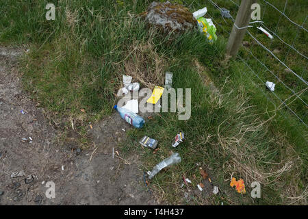 Troon, Écosse, Royaume-Uni - 14 Avril 2019 : droits antidumping et polluantes sur l'un des plus beaux paysages d'Écosse colline près de Troon sur l'Ouest Coa Banque D'Images