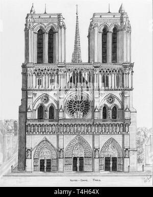 De droit relatives à la Cathédrale Notre Dame Banque D'Images