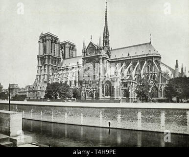 Notre Dame de Paris, vers 1905 Banque D'Images