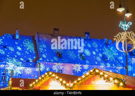 Marché de Noël de Sibiu, en Transylvanie, Roumanie Banque D'Images