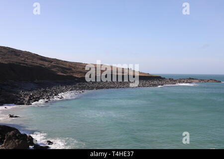 Vue de l'Clodgy Point St Ives Cornwall UK crique isolée Banque D'Images