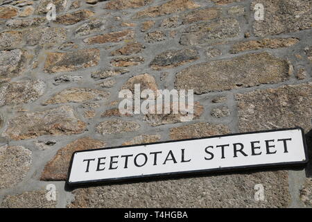 Teetotal Street Road Sign in St Ives Cornwall UK Banque D'Images