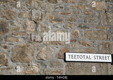 Teetotal Street Road Sign in St Ives Cornwall UK Banque D'Images