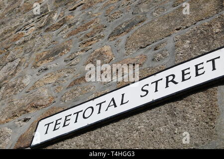 Teetotal Street Road Sign in St Ives Cornwall UK Banque D'Images