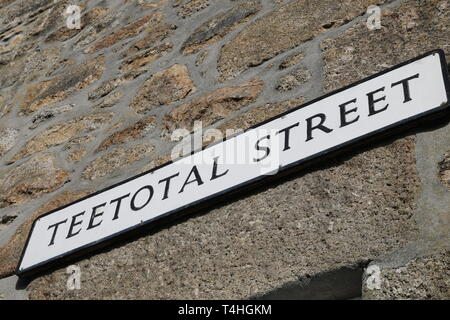 Teetotal Street Road Sign in St Ives Cornwall UK Banque D'Images